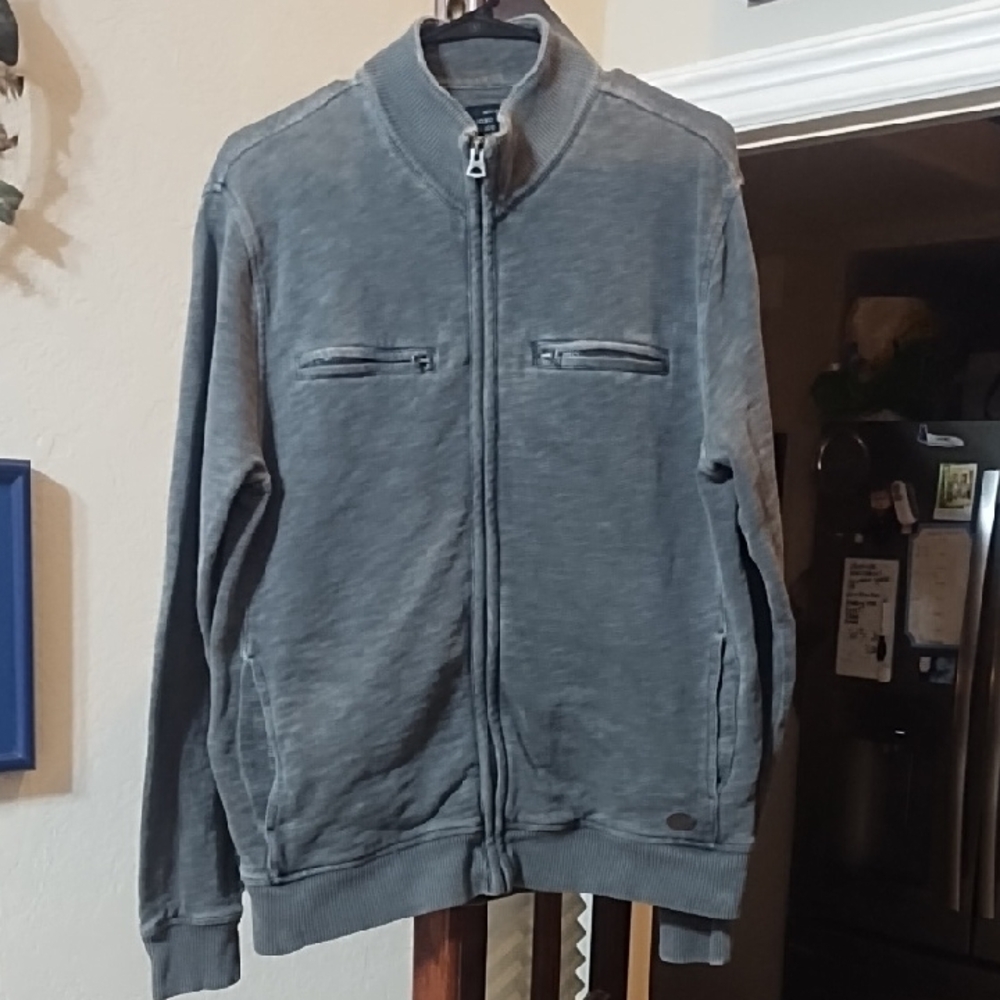 Lucky Brand Men's Zip-Up Gray Sweater